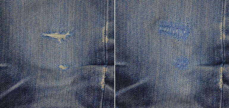 repairing torn jeans