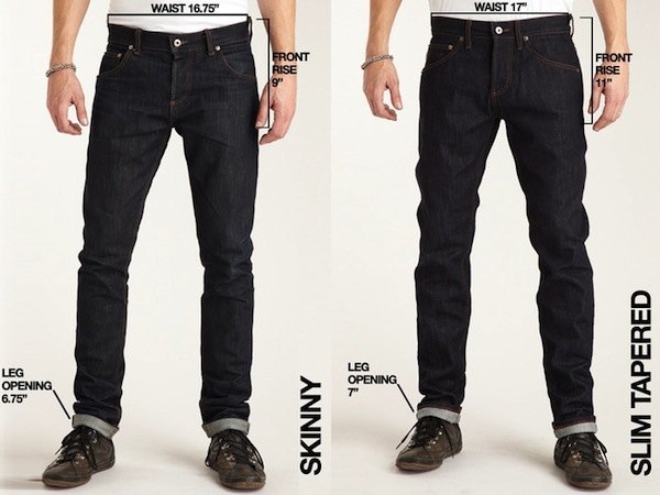 slim jeans vs tapered