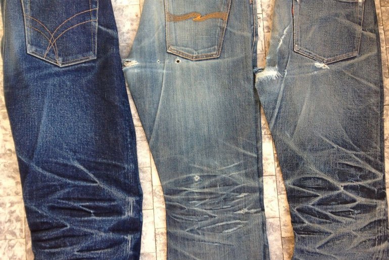 denim faded jeans