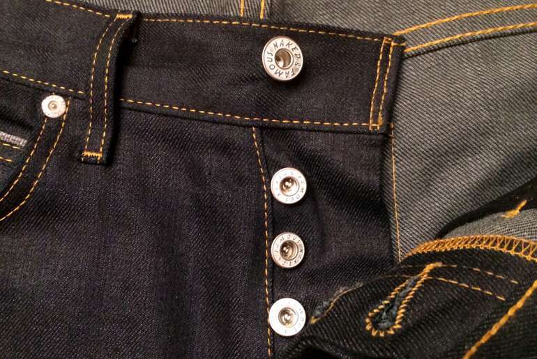 button zipper jeans