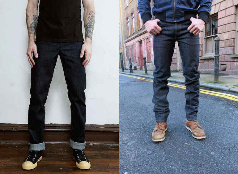 Slim Straight (Left Field Greaser) and Slim Tapered (3sixteen ST-100x)
