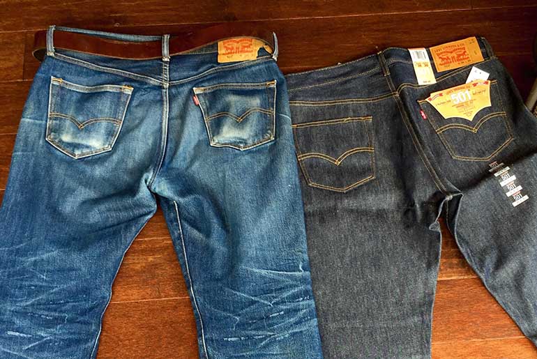 worn levis 501 jeans