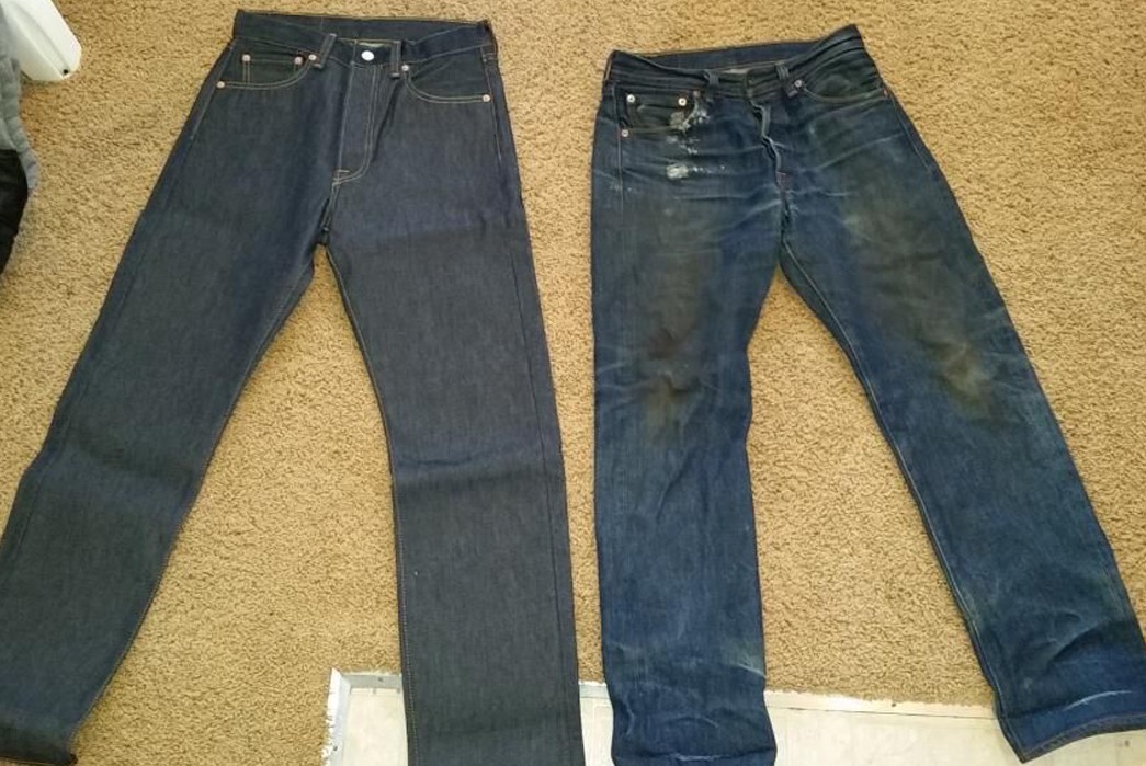 Fade of the Day - Levi's 501 STF (6 Months, 1 Wash, 2 Soaks)