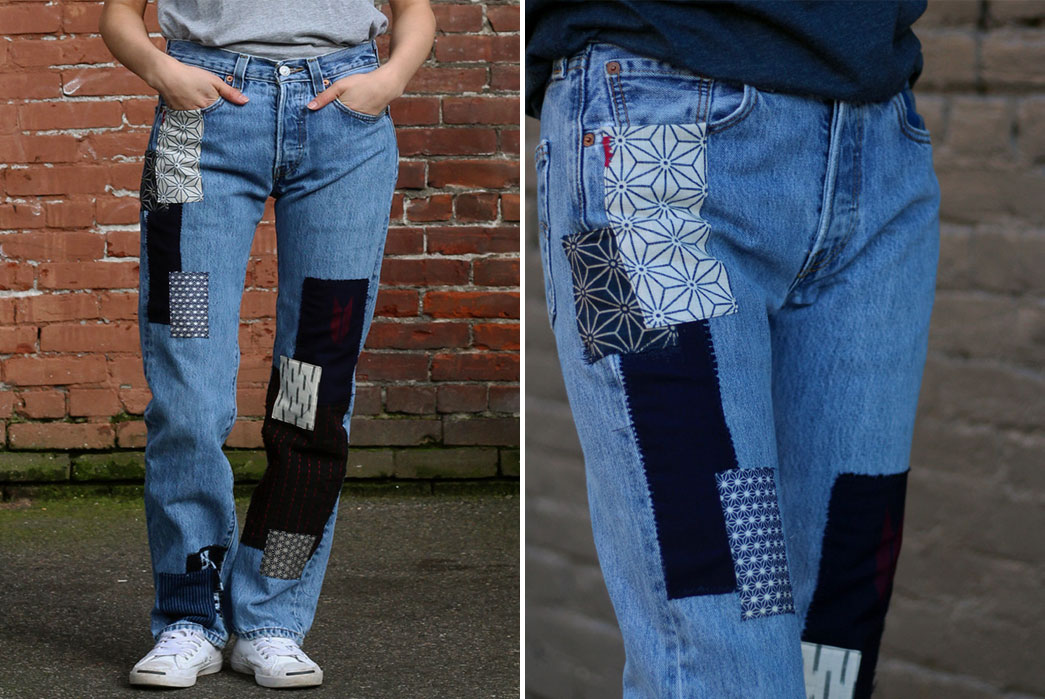 Kiriko Boro Patched Vintage Levi's 501 Jeans