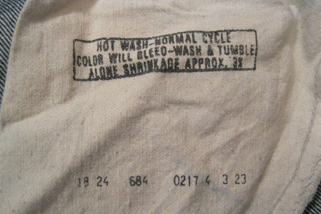 vintage levi shirt labels