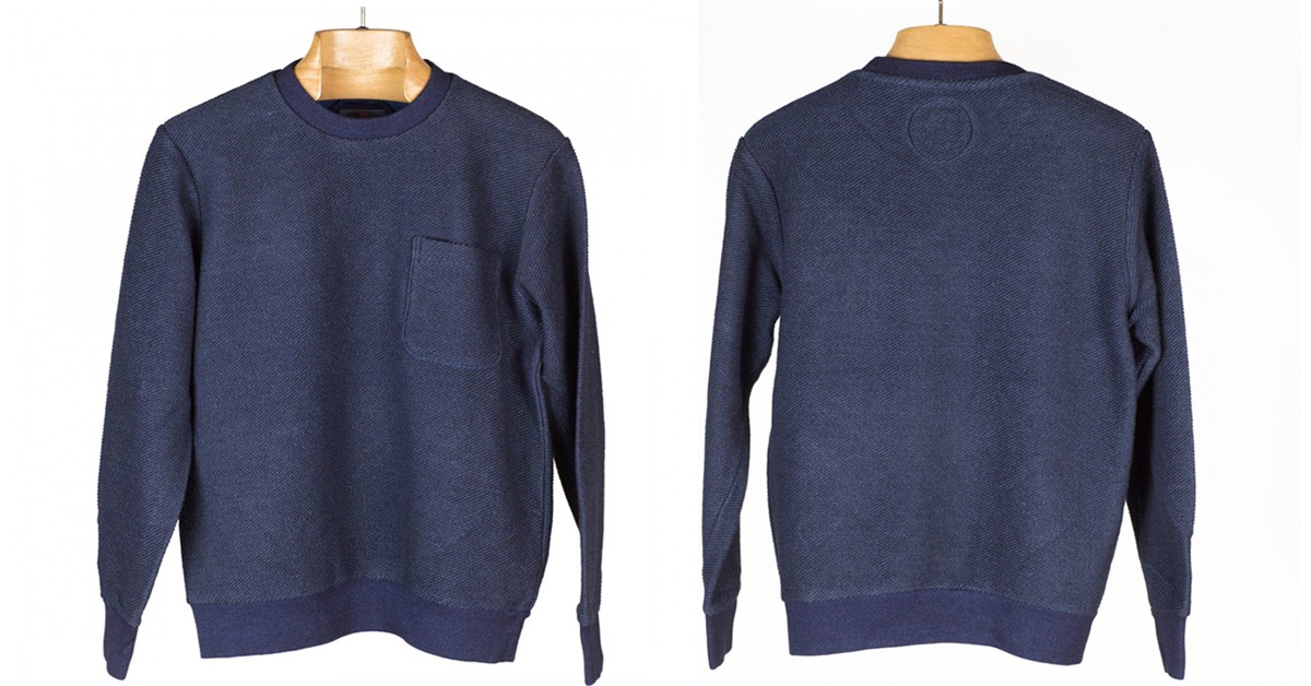 Blue Blue Japan Indigo Reverse Weave Twill Crewneck Sweatshirt