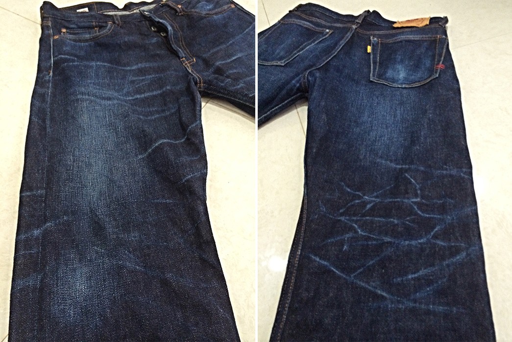 fade of the day leon denim ld002xx 14 months 1 wash front back perspective 2