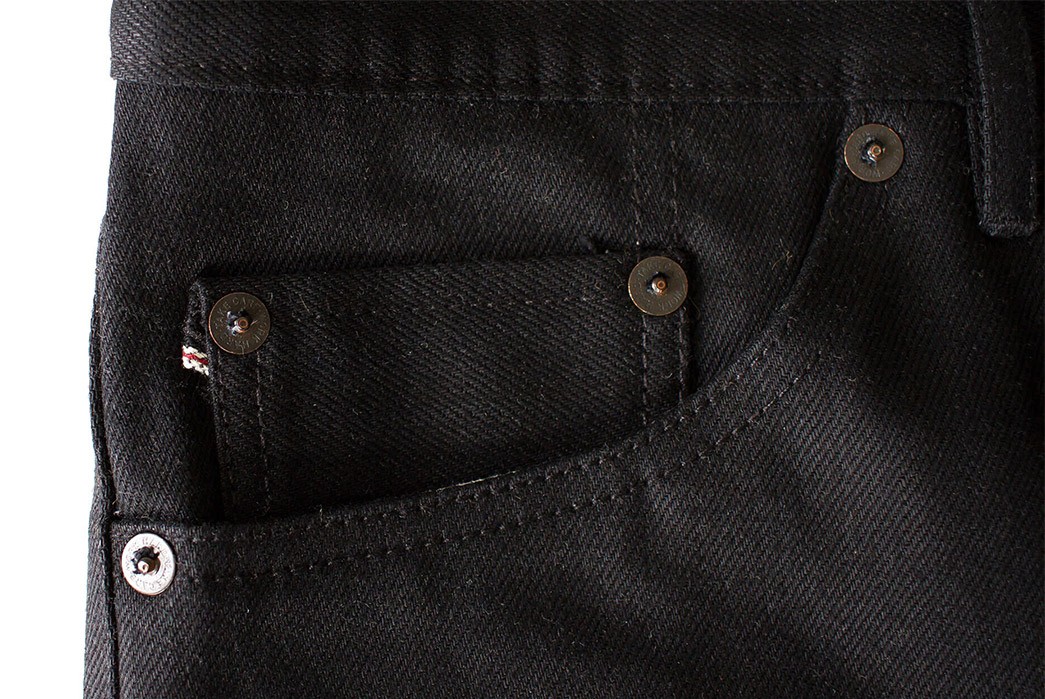 Noble Denim Earnest Fit Small Batch Kuroki Mills 13oz. Black Selvedge Jeans