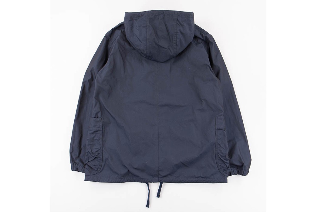ts(s) Navy High Count Poly Oxford Gathered Round Pocket Zip–Up Parka