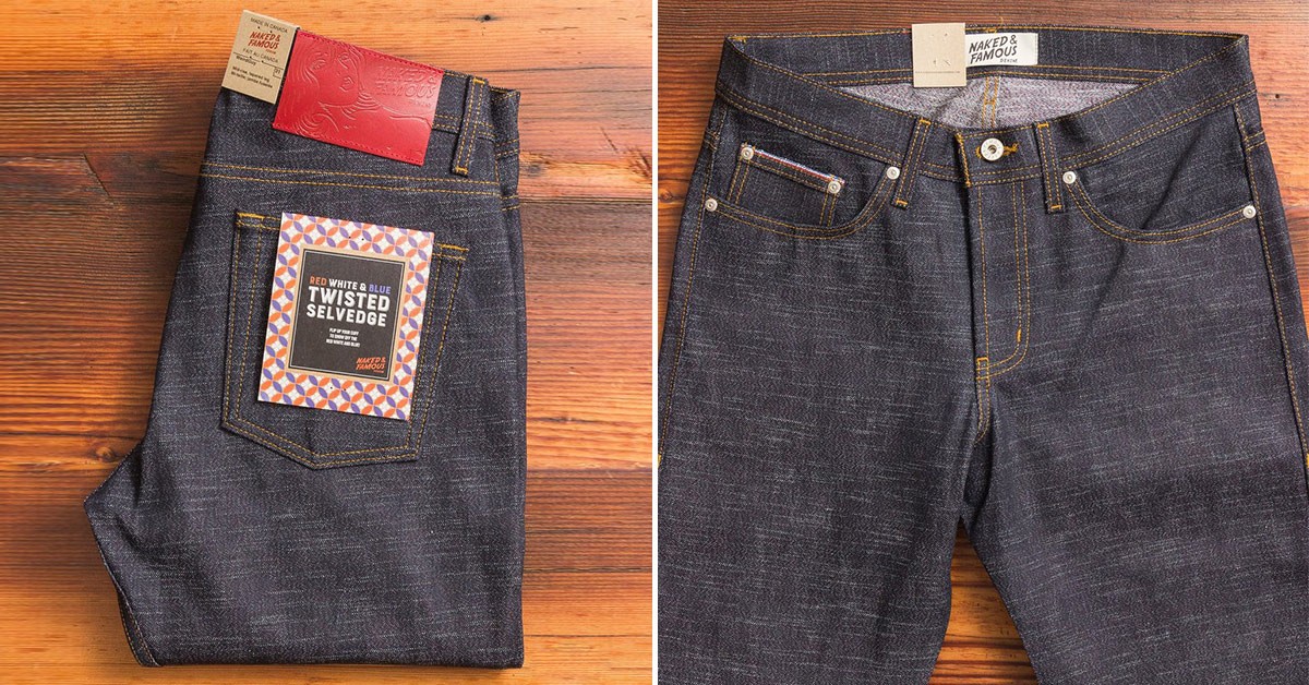 Naked & Famous Red, White, & Blue Twisted Weft Selvedge Jeans