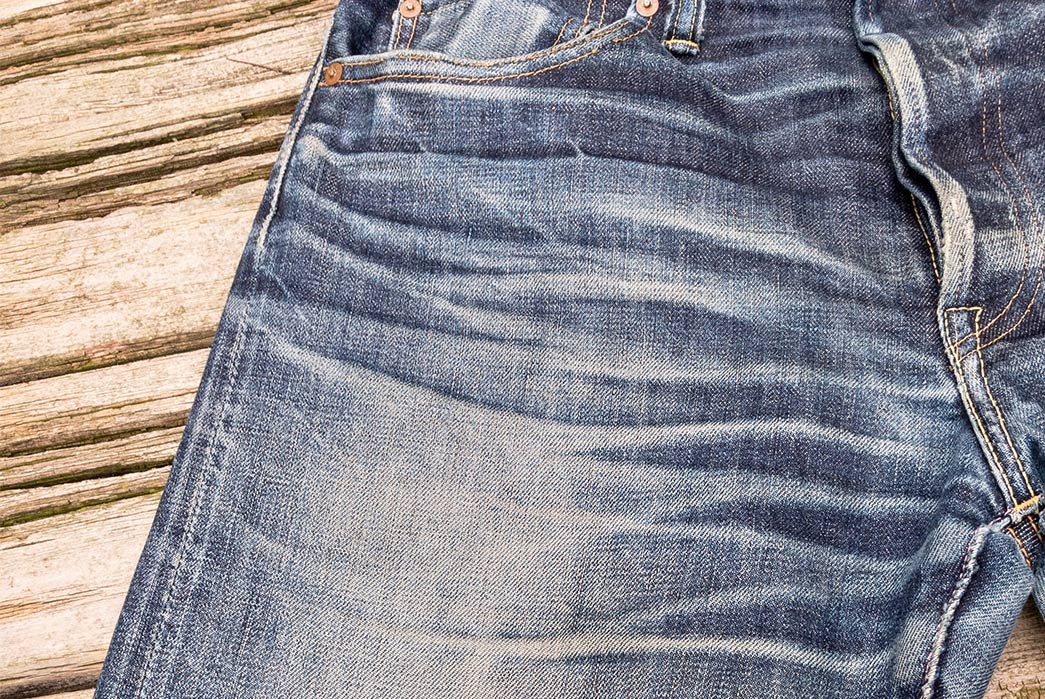 Momotaro Copper Label G014-MB (20 Months, 4 Washes) - Fade of the Day