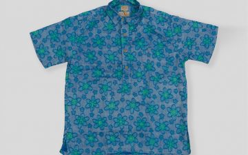 Deadstock-1960s-Hawaiian-Print-Sateen-Goes-into-Runabout-Goods'-Vacation-Shirt-blue-front