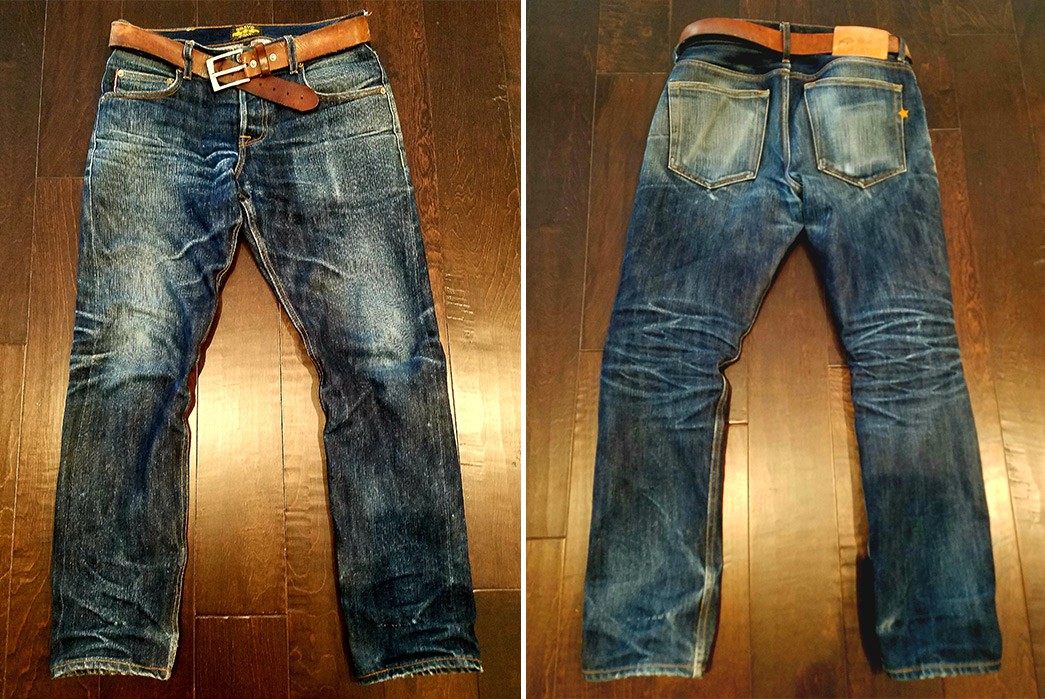fade of the day bravestar 18 5 oz slim taper 5 months 2 washes front top