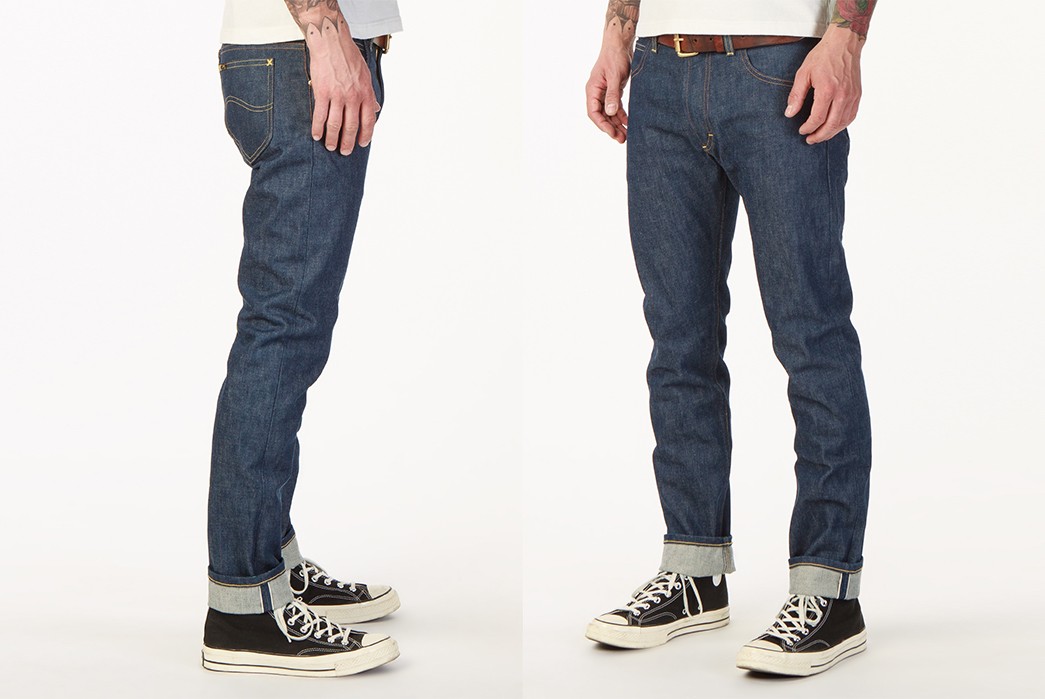 Lee Men's Selvedge Denim Jeans Dark Raw Indigo Riders Straight Leg All  Sizes New