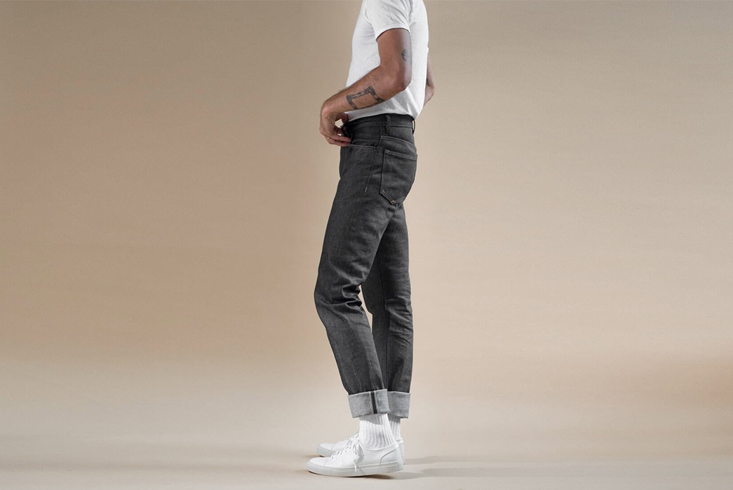 grey selvedge jeans