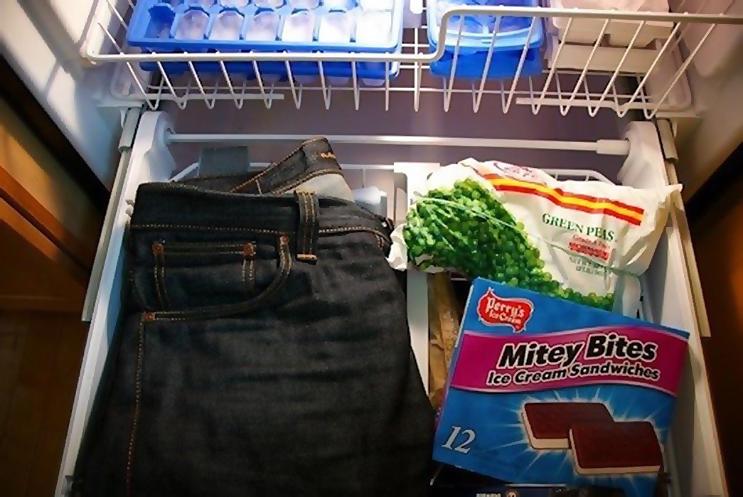 levi jeans in freezer