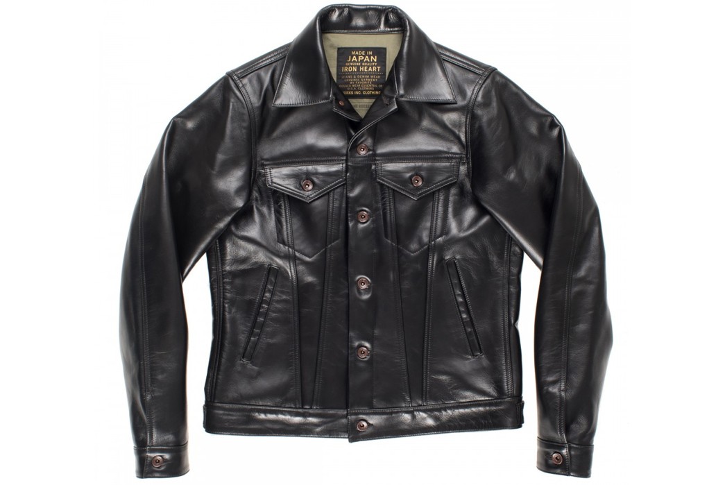 leather moto trucker jacket