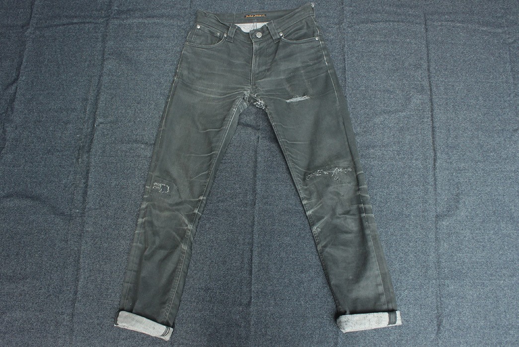 nudie jeans black coated