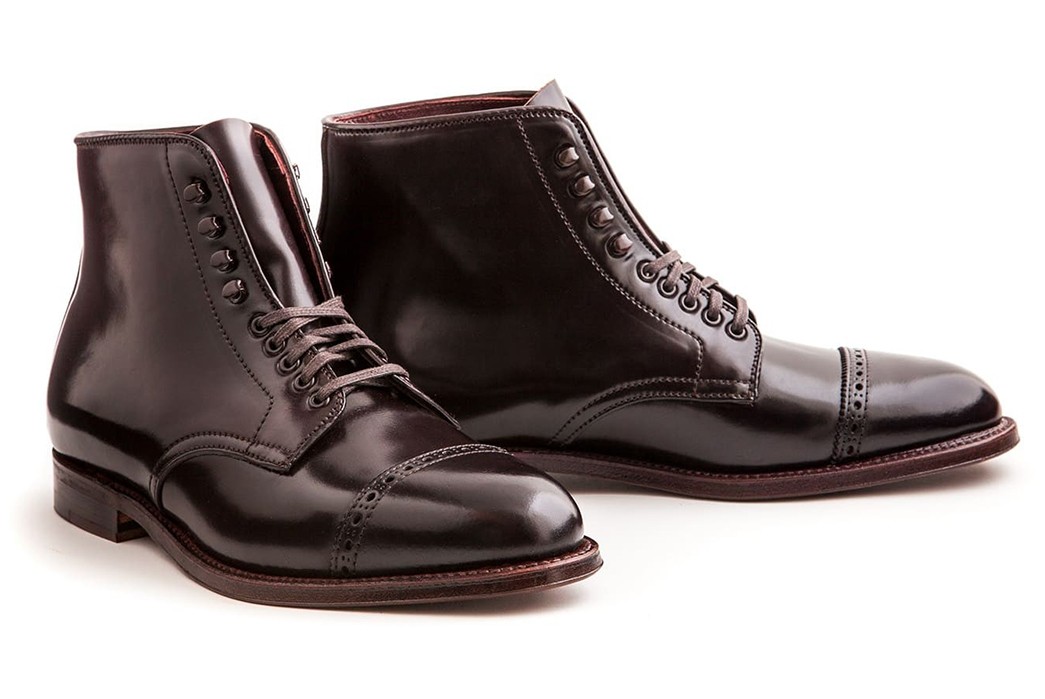 Alden Perforated Cap Toe Boots in Loden Lady Calf – Gentlemens Footwear