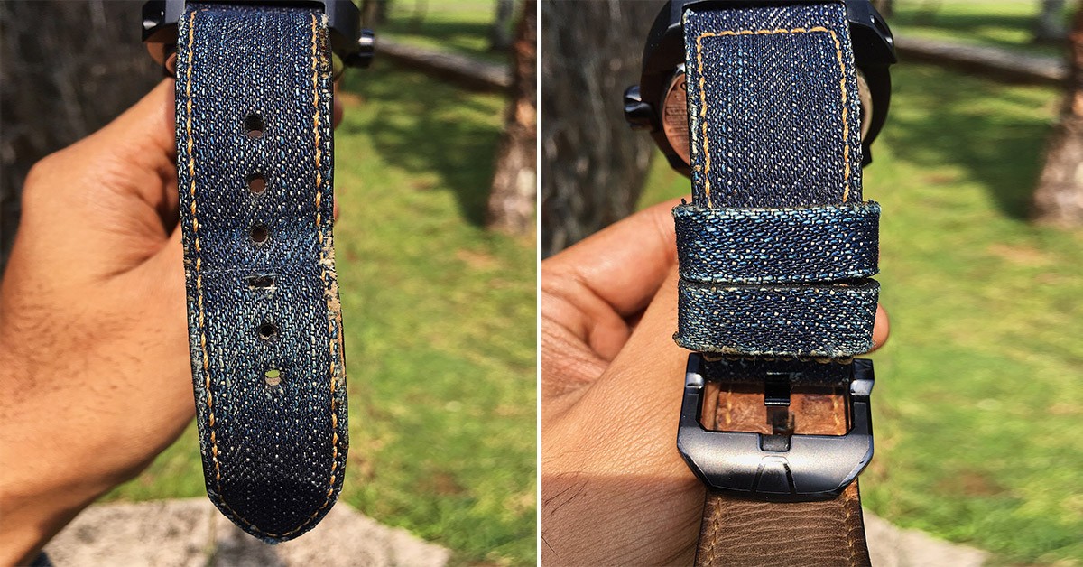 Fade of the Day - Custom-made Unbranded Denim Watch Strap (14 Months)