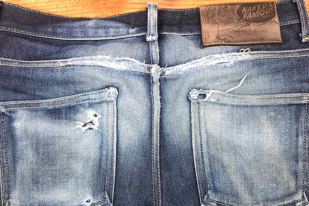 Naked & Famous Dry Broken Twill 11 oz. (9 Months, 1 Wash, 6 Soaks ...