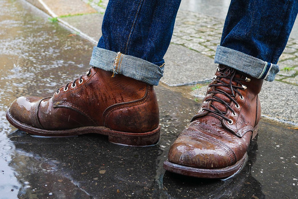 water spots on leather boots