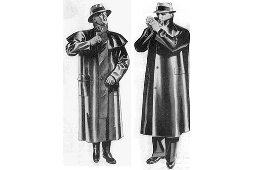 The-History-of-the-Trench-Coat The unbearably heavy early version of the Mackintosh raincoat. Image via LARK