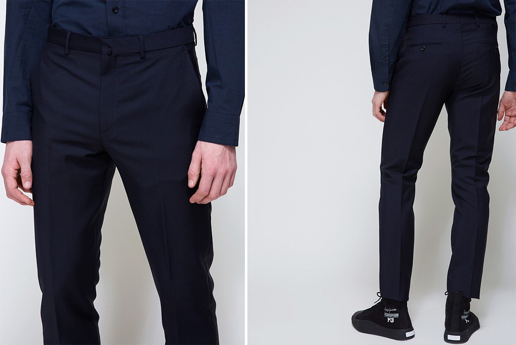 Navy Blue Wool Trousers - Five Plus One