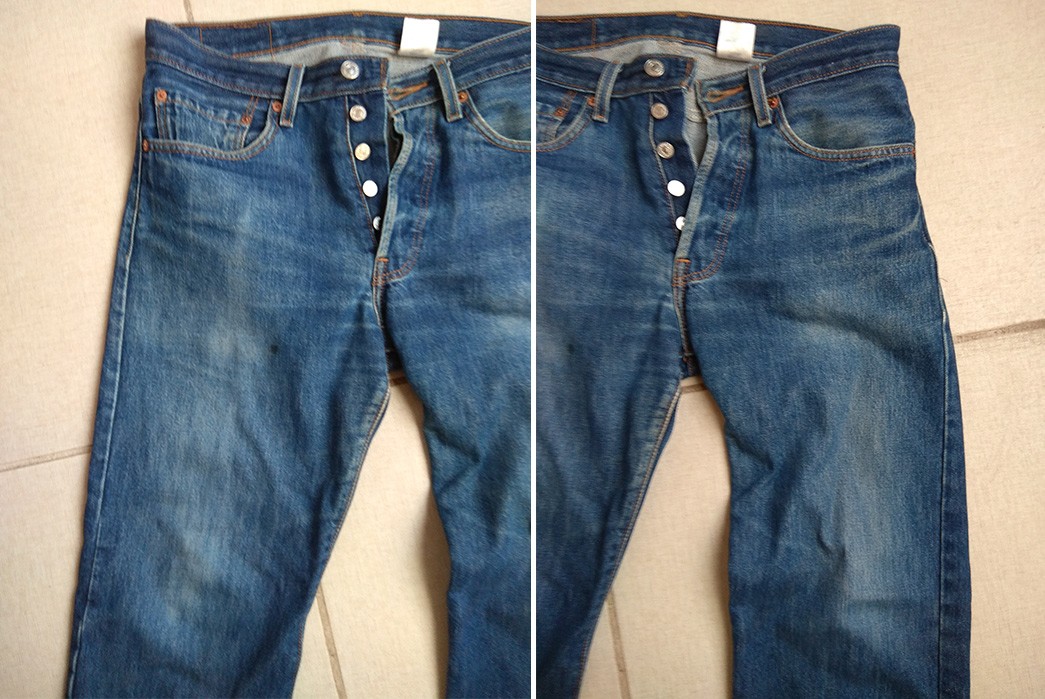 levi's 501 faded blue