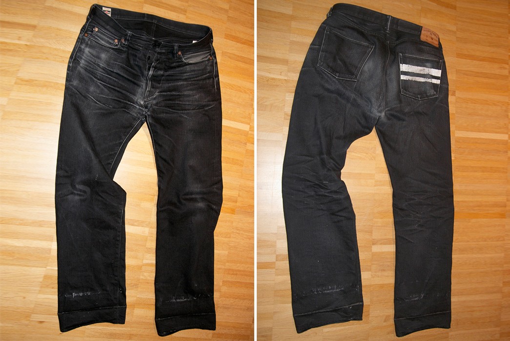 black jeans faded in wash