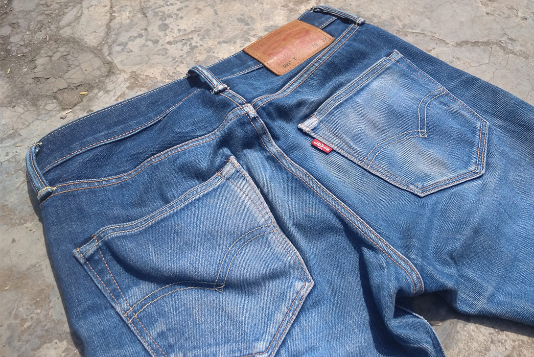 Levi's 501T (1 Year, 15 Washes, 3 Soaks) - Fade of the Day