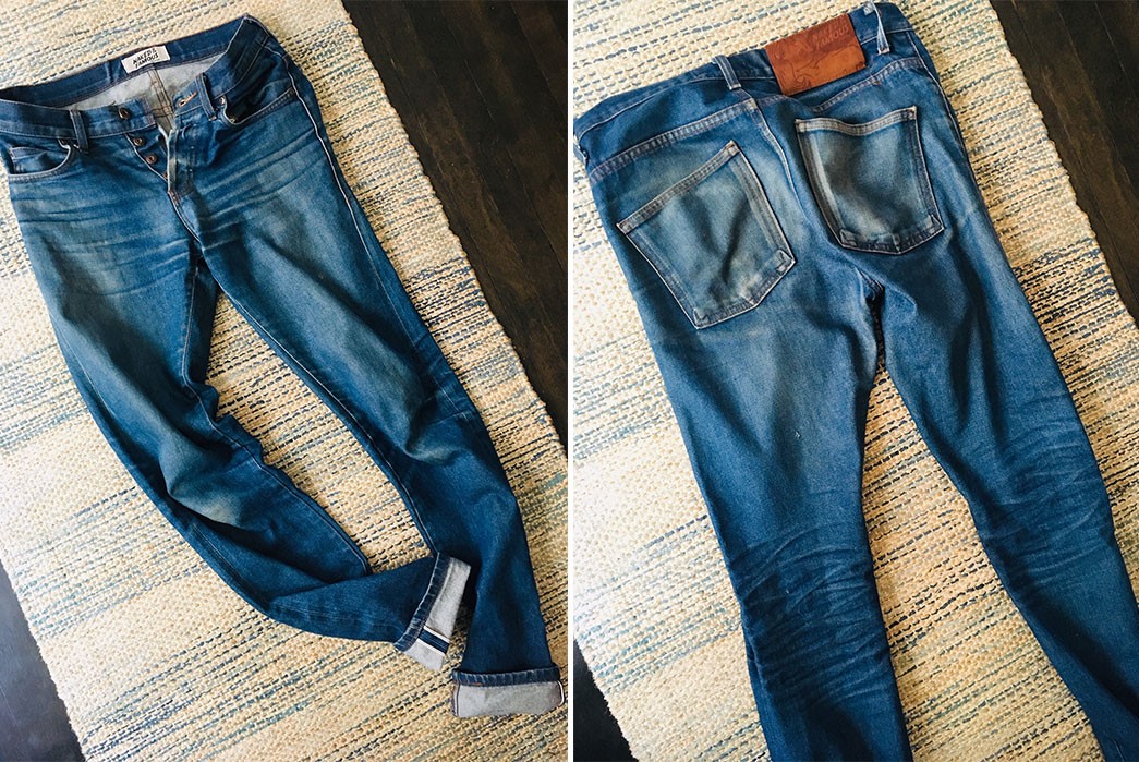 naked and famous natural indigo selvedge