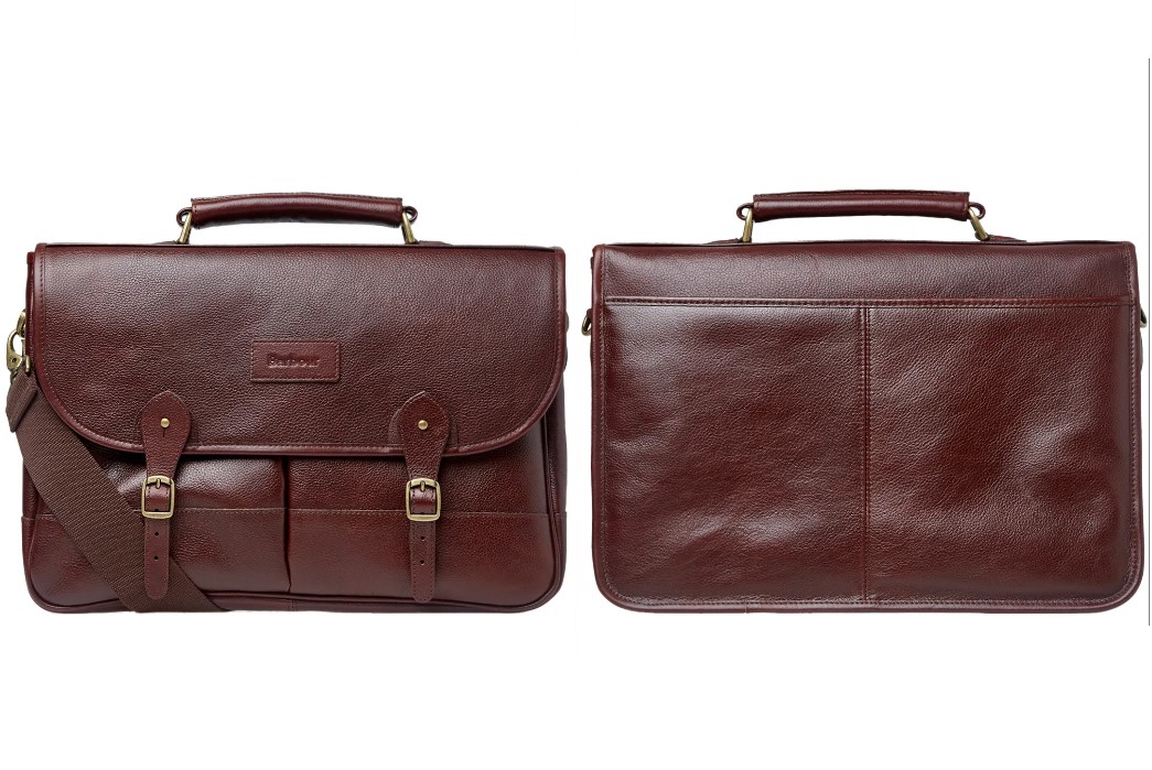 barbour leather briefcase