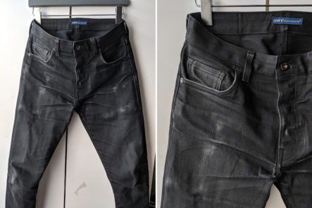 raw black denim jeans