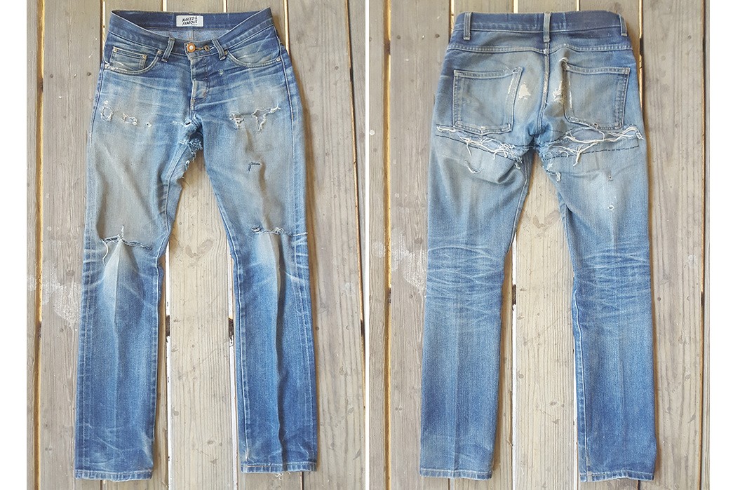 Naked & Famous Slim Guy Left Hand Twill (2.5 Years, 15 Washes) - Fade ...