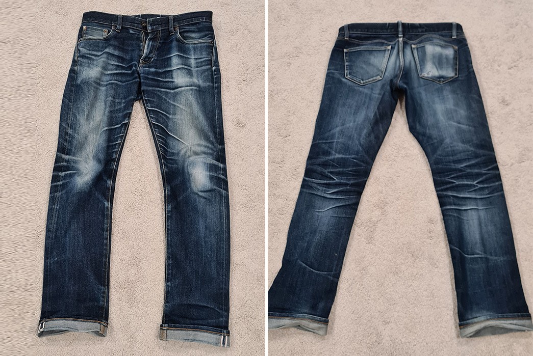 https://www.heddels.com/wp-content/uploads/2020/09/fade-friday-uniqlo-slim-straight-selvedge-raw-denim-jeans-5-years-2-washes-1-soak-front-back.jpg