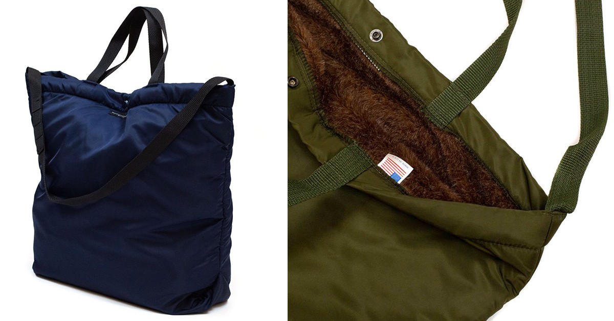Pack It Up With Engineered Garment's Flight Satin Nylon Tote Bags