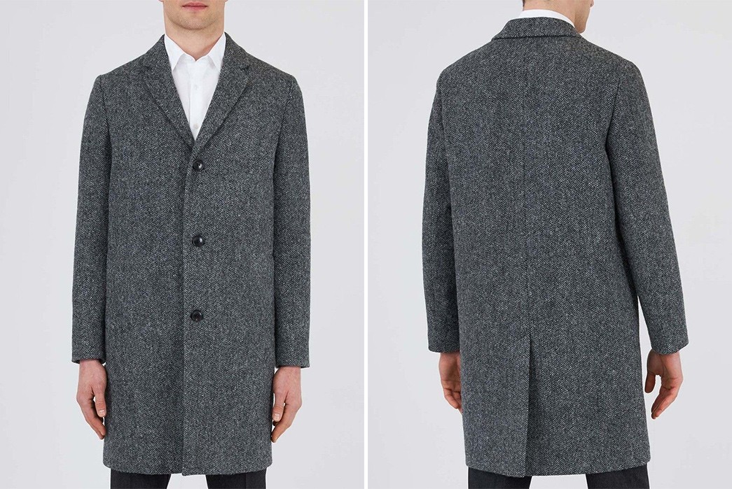 Sunspel Builds a Classic British Overcoat In Harris Tweed