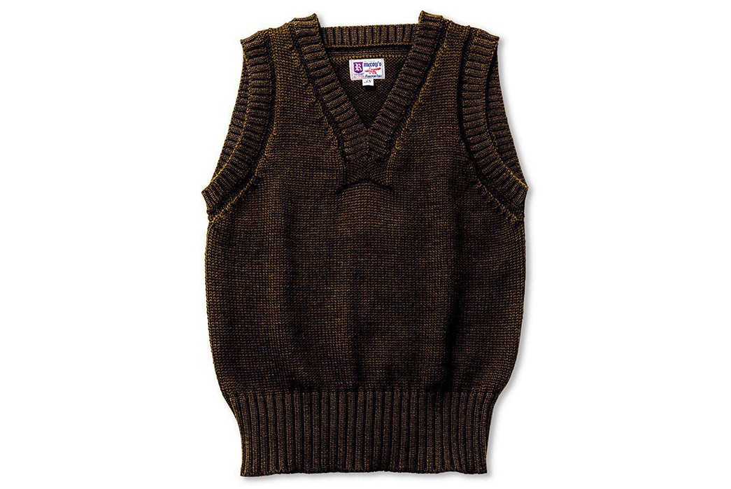 Sweater-Vests---Five-Plus-One 1)The Real McCoy's: Sleeveless Wool Sweater