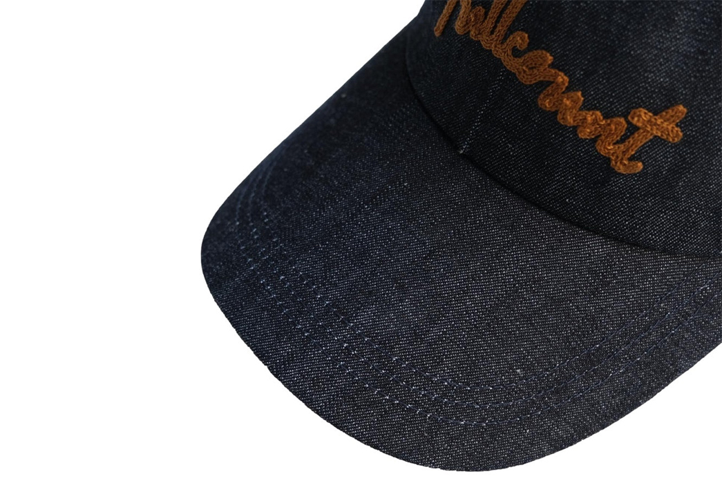 Be-An-Osaka-5-Fanboy-With-Fullcount's-Chain-Embroidery-Denim-Baseball-Cap-top-side-detailed