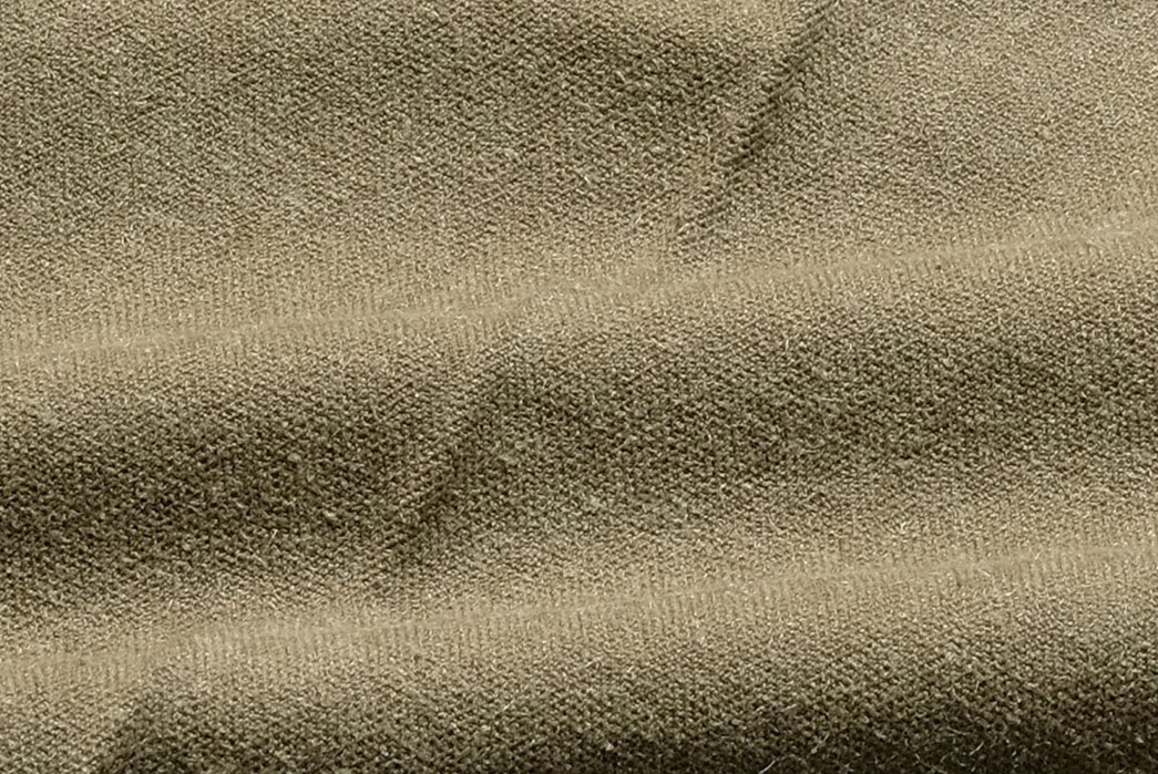 Kaptain-Sunshine-Utilizes-Cotton,-Linen,-&-Silk-Blend-Herringbone-For-Its-Fatigue-Pant-detailed