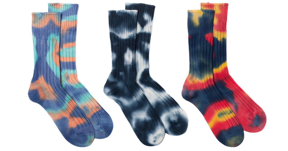Rototo Tie Dyed Their Chunky Ribbed Crew Socks
