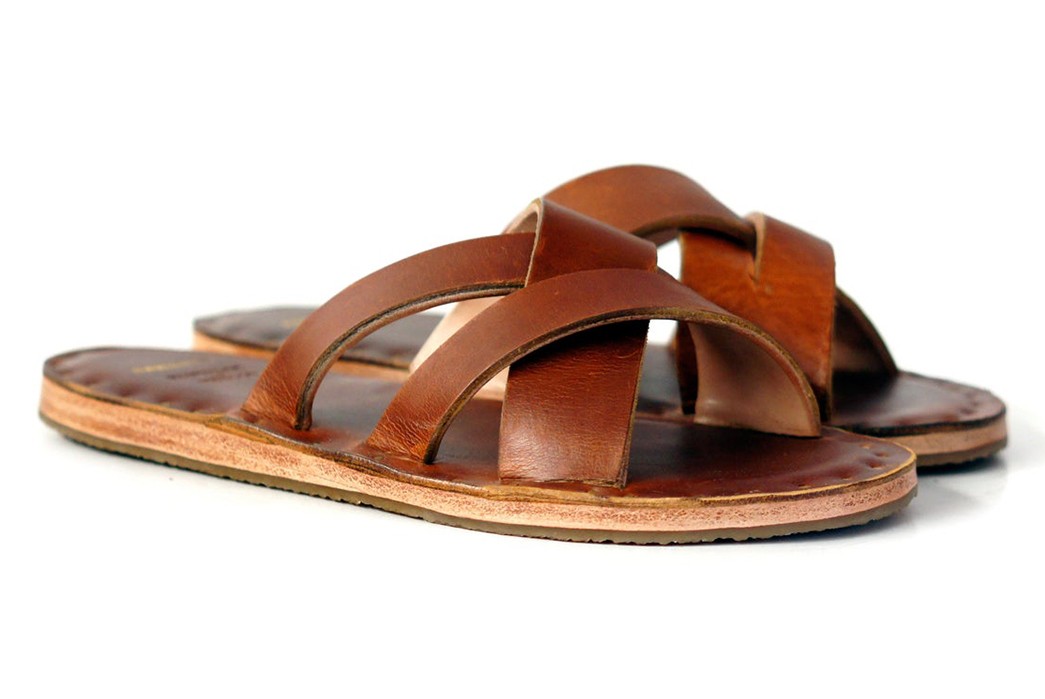 Leather Slip-On Sandals - Five Plus One