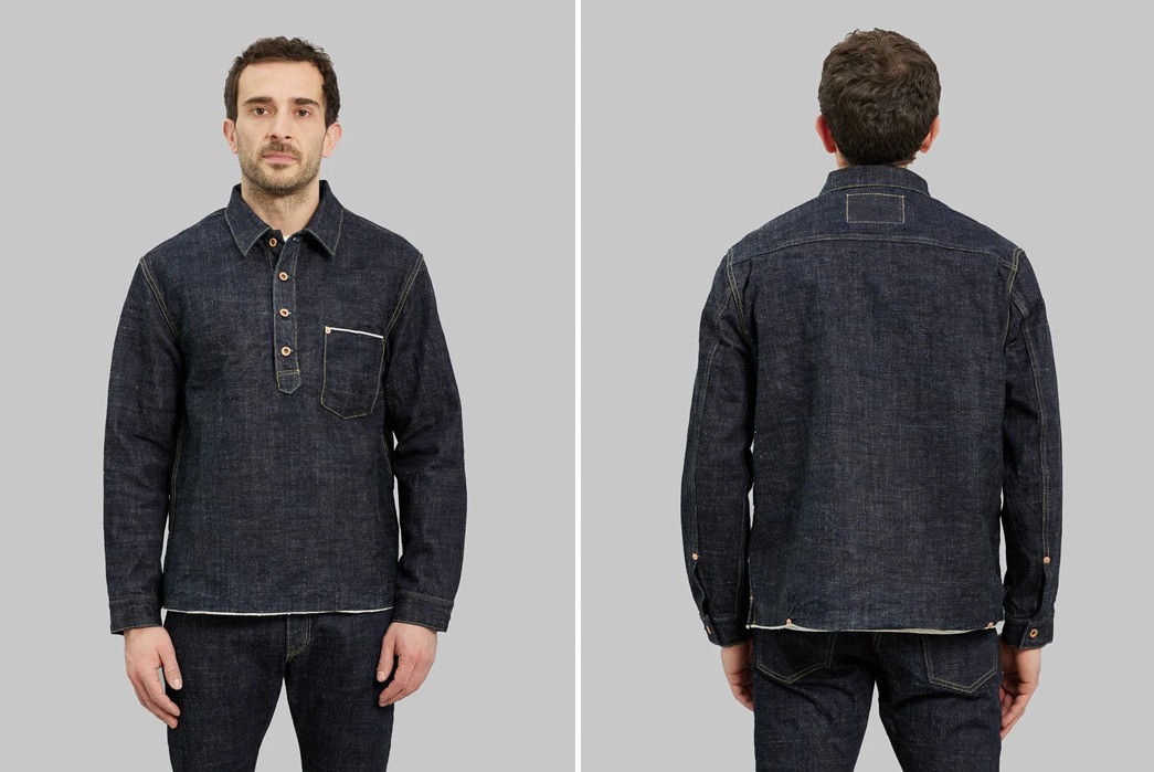 Fob Factory Made a Pullover From Iconic G3-Loom Raw Selvedge Denim