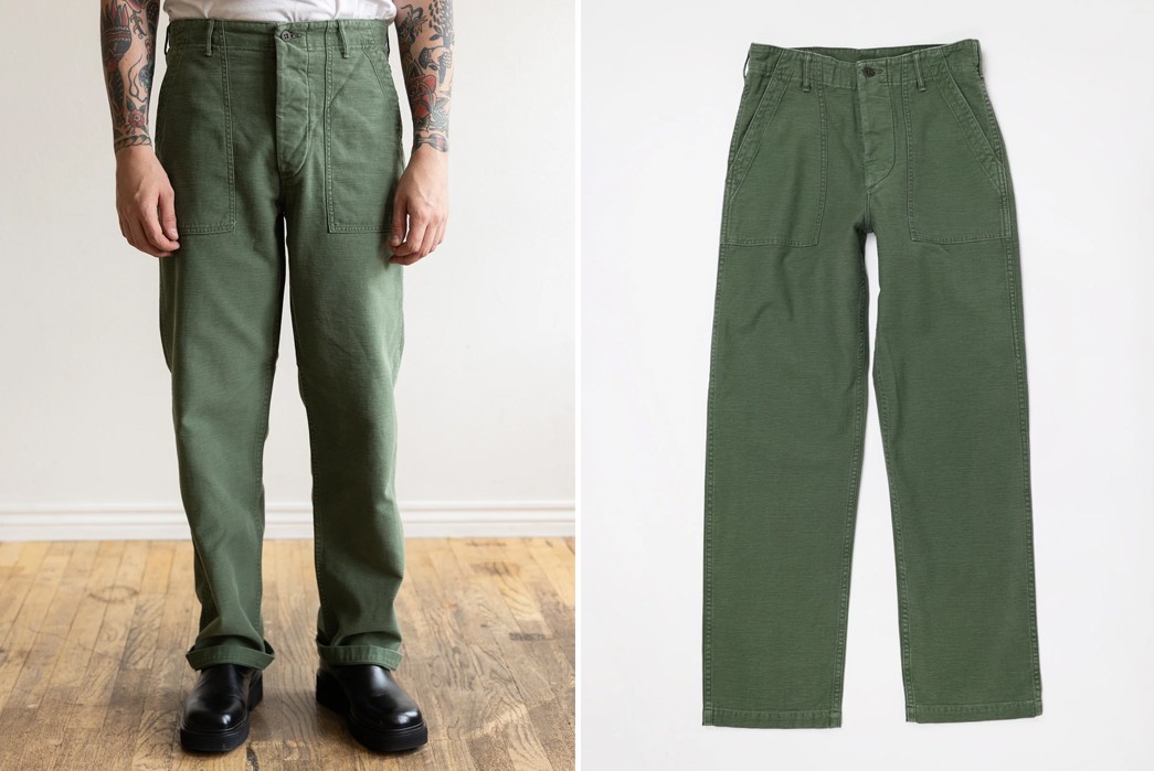 OrSlow US Army Regular Fit Fatigue Pants - Green Reverse Cotton Sateen