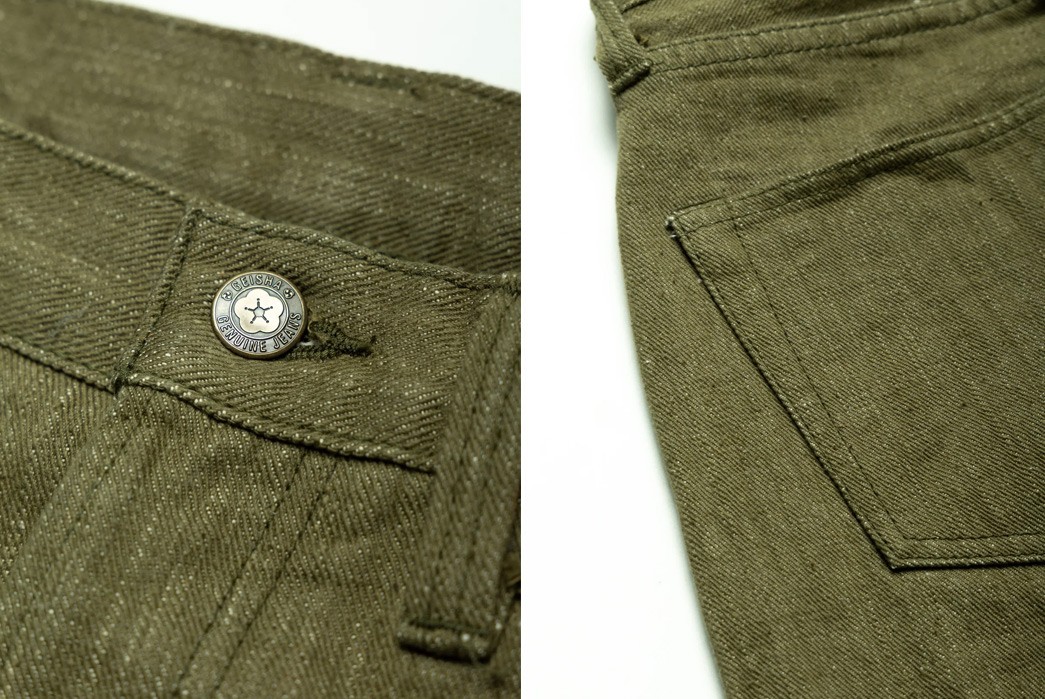 Move Over Fatigues, Samurai Made Olive Green Jeans